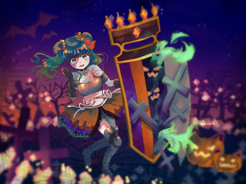 frankenstein's monster and futaba sana (mahou shoujo madoka magica and 1 more) drawn by totte