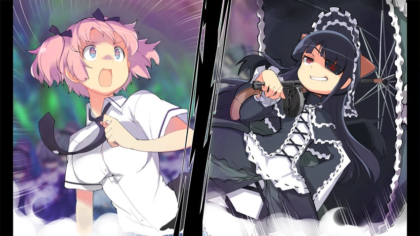 hibari and mirai (senran kagura and 1 more) drawn by yaegashi_nan