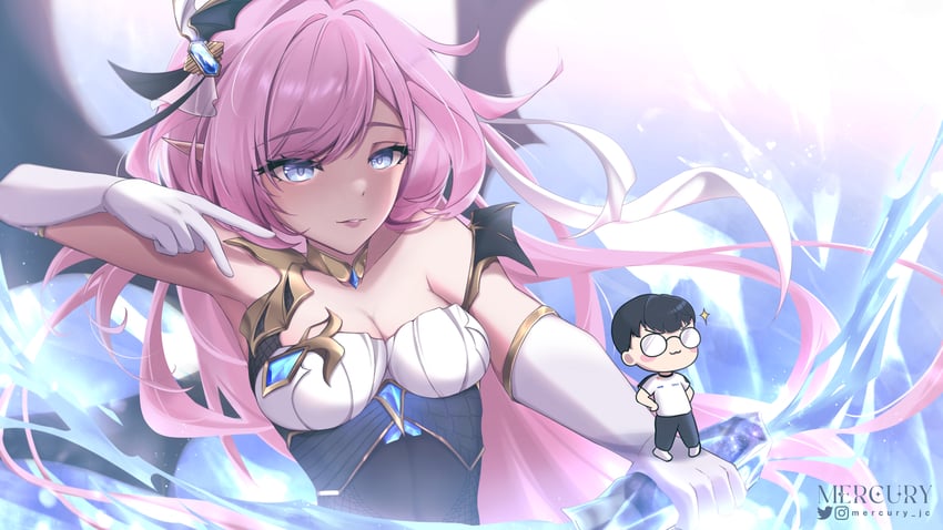 elysia and beryl (honkai and 1 more) drawn by mercury_jc