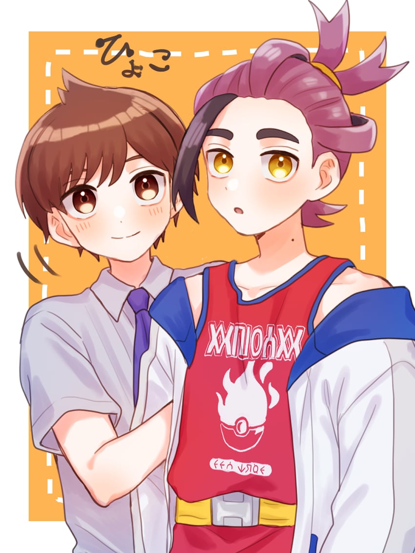 kieran and florian (pokemon and 1 more) drawn by mochi_(mocchi_p_2m)
