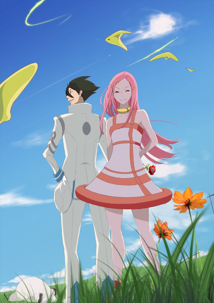anemone, dominic sorel, and gulliver (eureka seven) drawn by mokkei