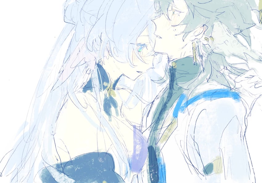 robin and sunday (honkai and 1 more) drawn by ehrx8n