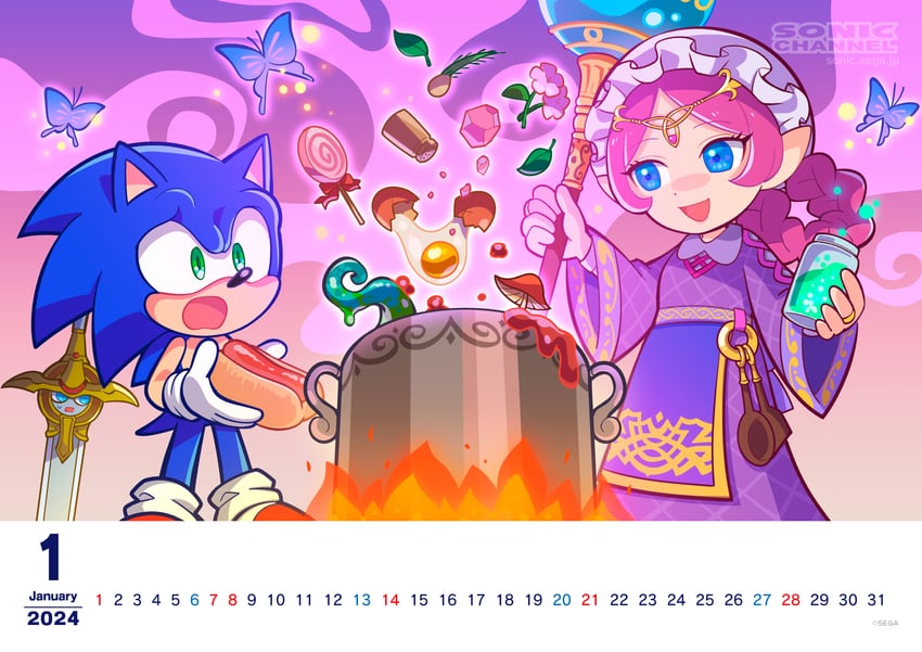 sonic the hedgehog, caliburn, and merlina (sonic and 2 more) drawn by hayane_tomoko