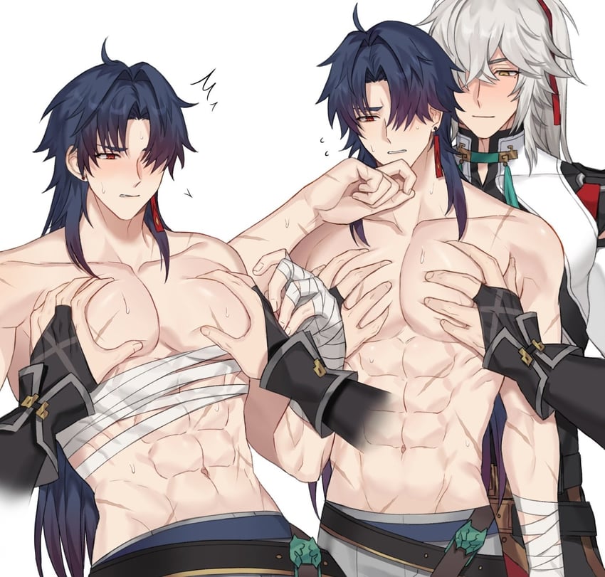 blade and jing yuan (honkai and 1 more) drawn by seum_(kao_husband)