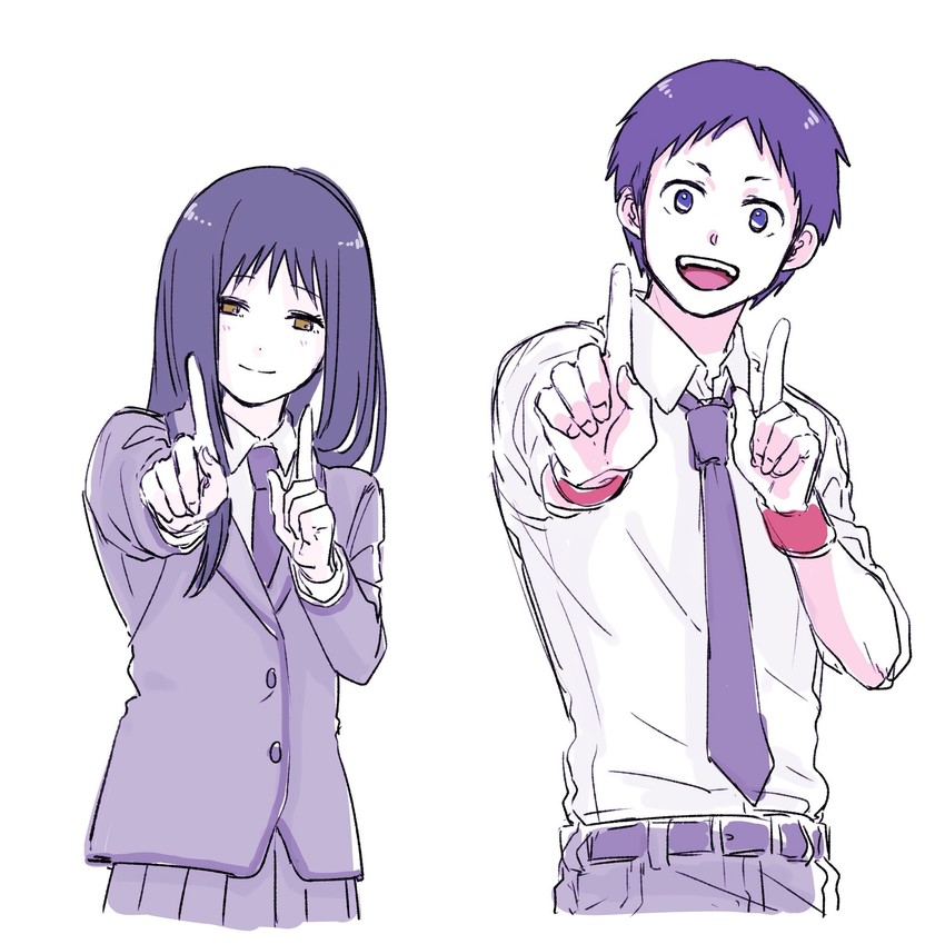 sugino tomohito and kanzaki yukiko (ansatsu kyoushitsu) drawn by shishamo_(abc_shishamo)