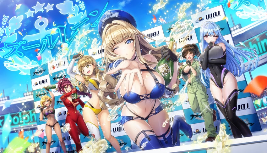 baltimore, yamaba yume, kirahoshi kanna, nayuki hiori, ayato utae, and 2 more (azur lane and 1 more) drawn by ootomo_takuji