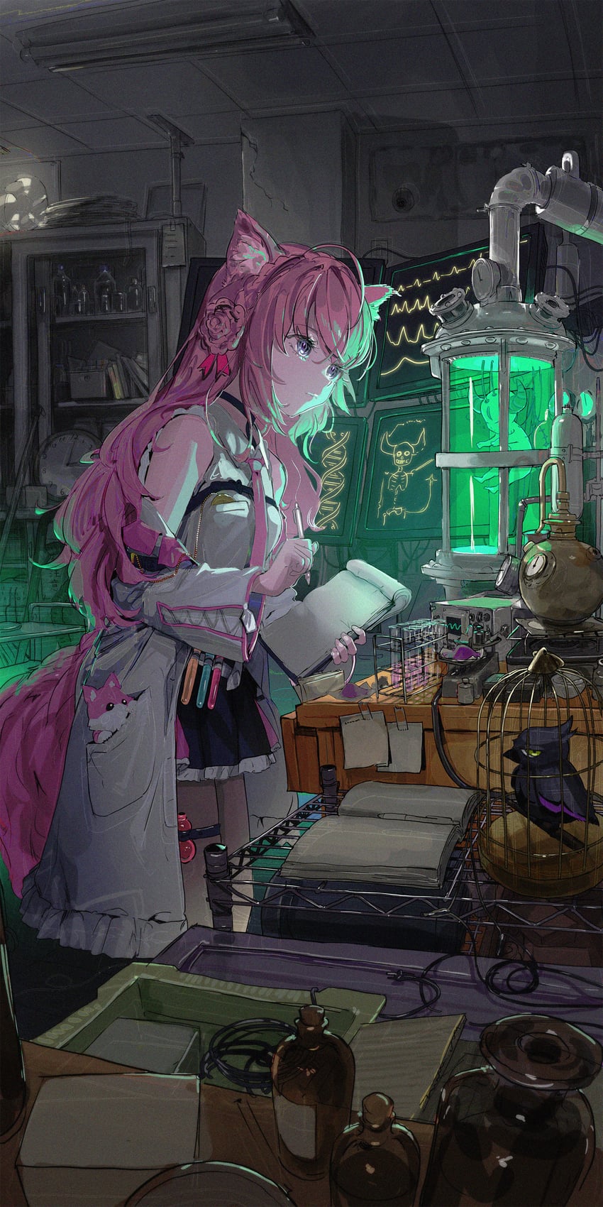 la+ darknesss, hakui koyori, crow, and kokoro (hololive) drawn by roitz_(_roitz_)