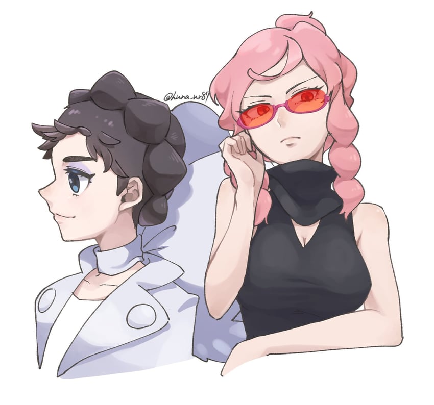 diantha and malva (pokemon and 1 more) drawn by huna_nr