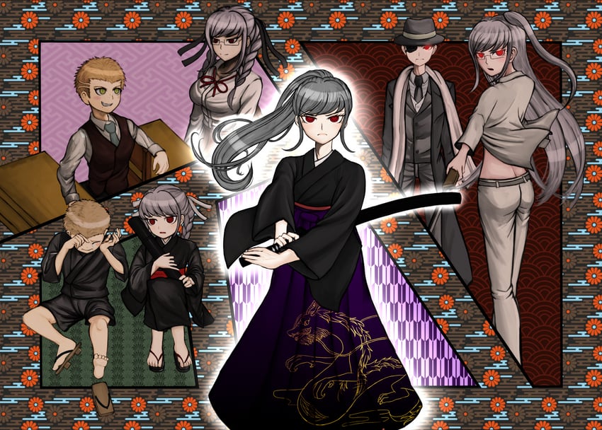 pekoyama peko and kuzuryu fuyuhiko (danganronpa and 2 more) drawn by risarisa_328