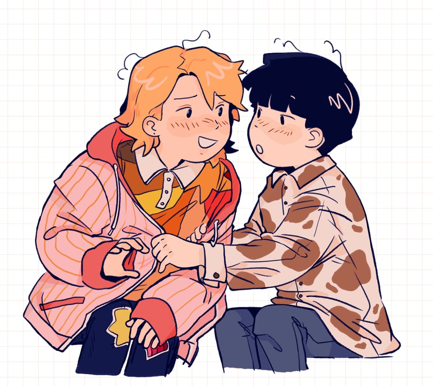 kageyama shigeo and hanazawa teruki (mob psycho 100) drawn by cherrybeez