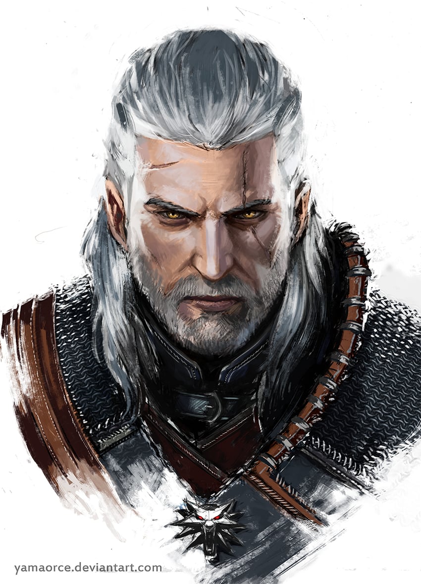 geralt of rivia (the witcher) drawn by yama_orce