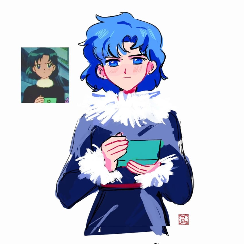 mizuno ami (bishoujo senshi sailor moon) drawn by applepiewinry