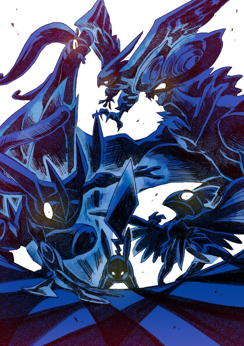 pikachu, greninja, goodra, talonflame, noivern, and 1 more (pokemon) drawn by harvest88