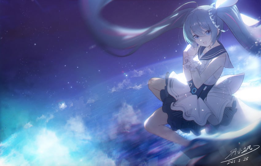 hatsune miku (blue archive and 1 more) drawn by hayate_(1034853996)