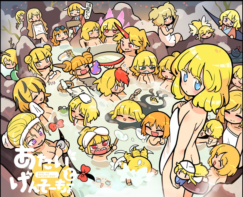 flandre scarlet, alice margatroid, cirno, yakumo yukari, yakumo ran, and 28 more (touhou) drawn by moyazou_(kitaguni_moyashi_seizoujo)