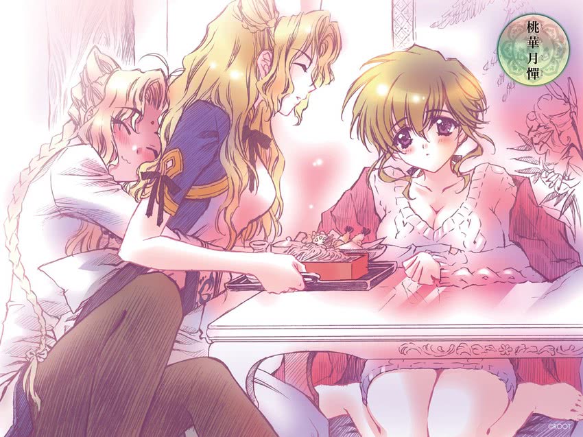 midou nene, kamiazuma yumiko, and midou kaya (touka gettan) drawn by carnelian