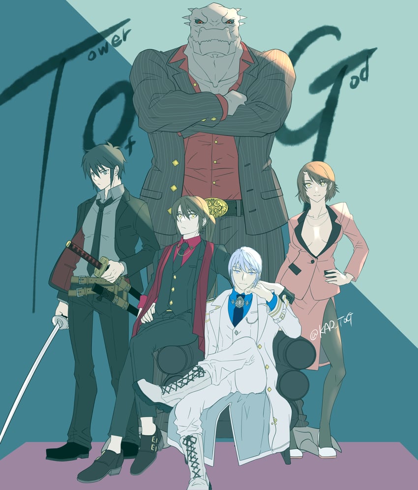 twenty-fifth bam, khun aguero agnis, androssi zahard, rak wraithraiser, and hatz (tower of god) drawn by kar_(kar0001)