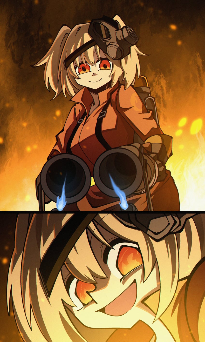 burnice white and pyro (zenless zone zero and 2 more) drawn by dryegen