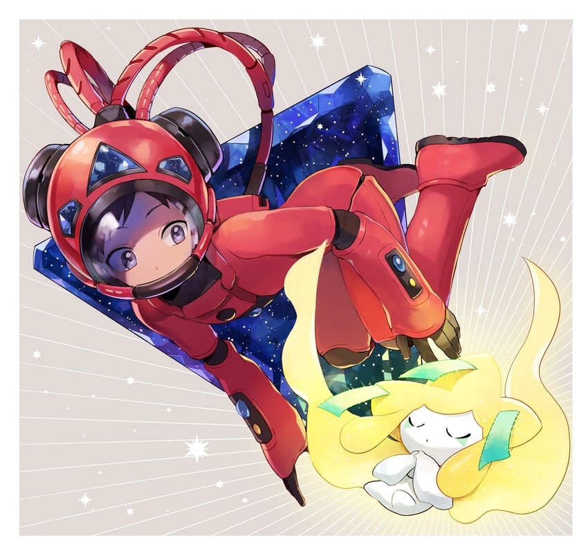 brendan and jirachi (pokemon and 1 more) drawn by yukin_(es)