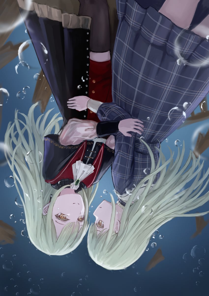 wakaba mutsumi and mortis (bang dream! and 1 more) drawn by longgu_(dragonbone0000)
