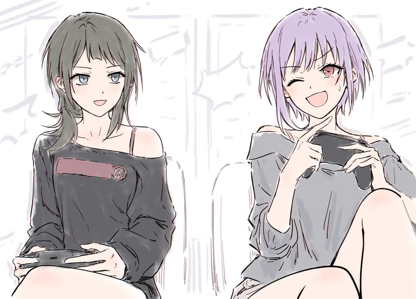 yahata umiri and yuutenji nyamu (bang dream! and 1 more) drawn by bullfalk