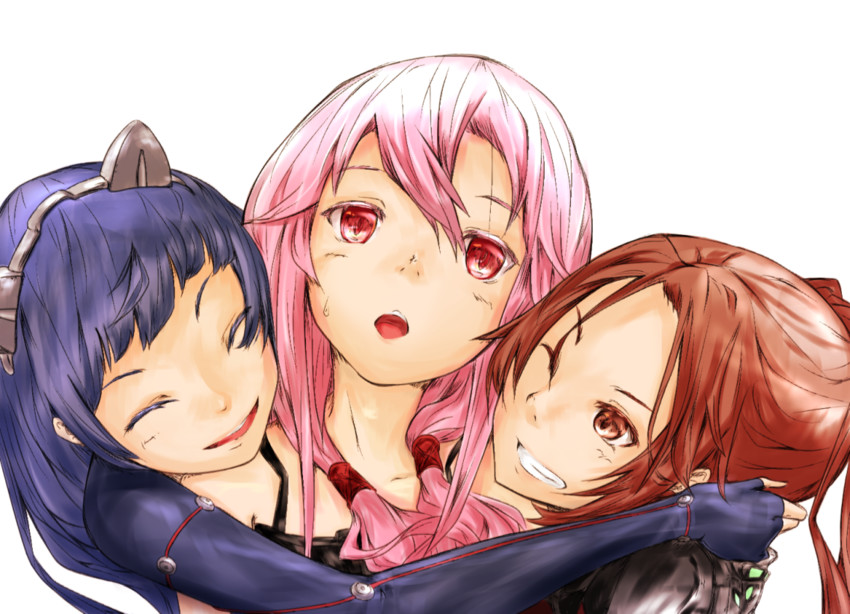 yuzuriha inori, tsugumi, and shinomiya ayase (guilty crown) drawn by bosou_kikan-sha