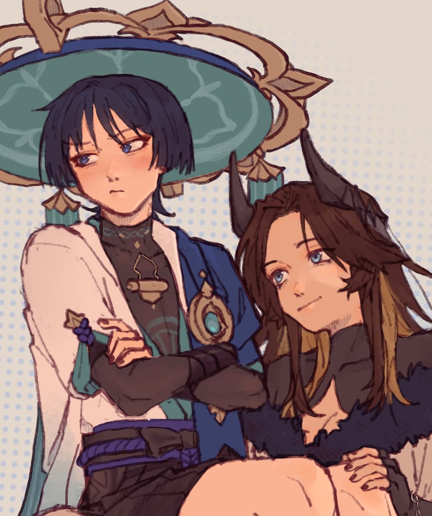 scaramouche and wanderer (original and 1 more) drawn by ebany_ohuet
