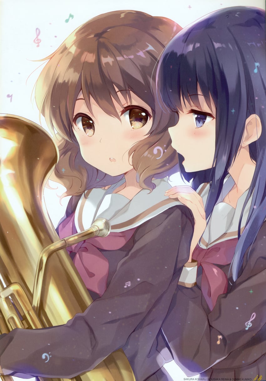 oumae kumiko and kousaka reina (hibike! euphonium) drawn by sakura_koharu