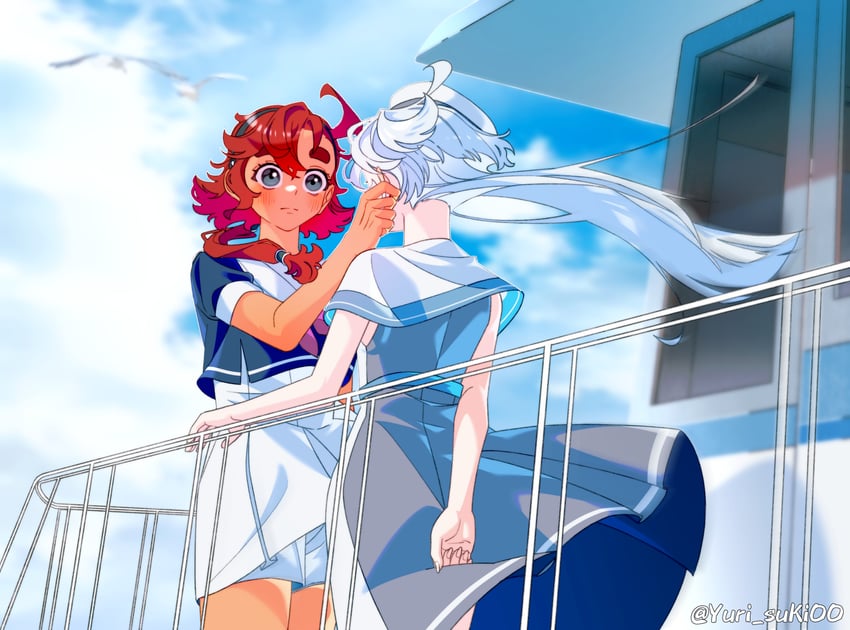 suletta mercury and miorine rembran (gundam and 1 more) drawn by yurisuki00