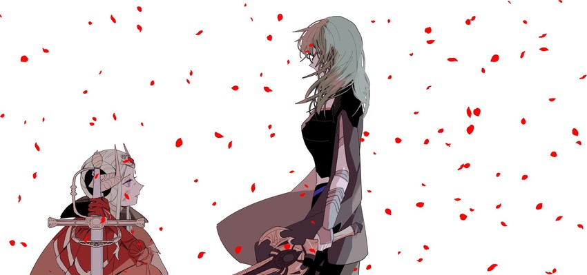 female byleth and edelgard von hresvelg (fire emblem and 1 more) drawn by b_(wldms6650)
