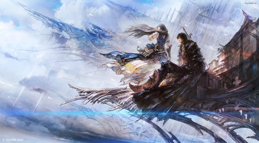 clive rosfield and jill warrick (final fantasy and 1 more) drawn by takahashi_kazuya