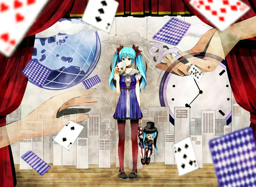 hatsune miku (vocaloid and 2 more) drawn by yache