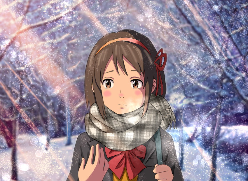 miyamizu mitsuha (kimi no na wa.) drawn by sunday-offline