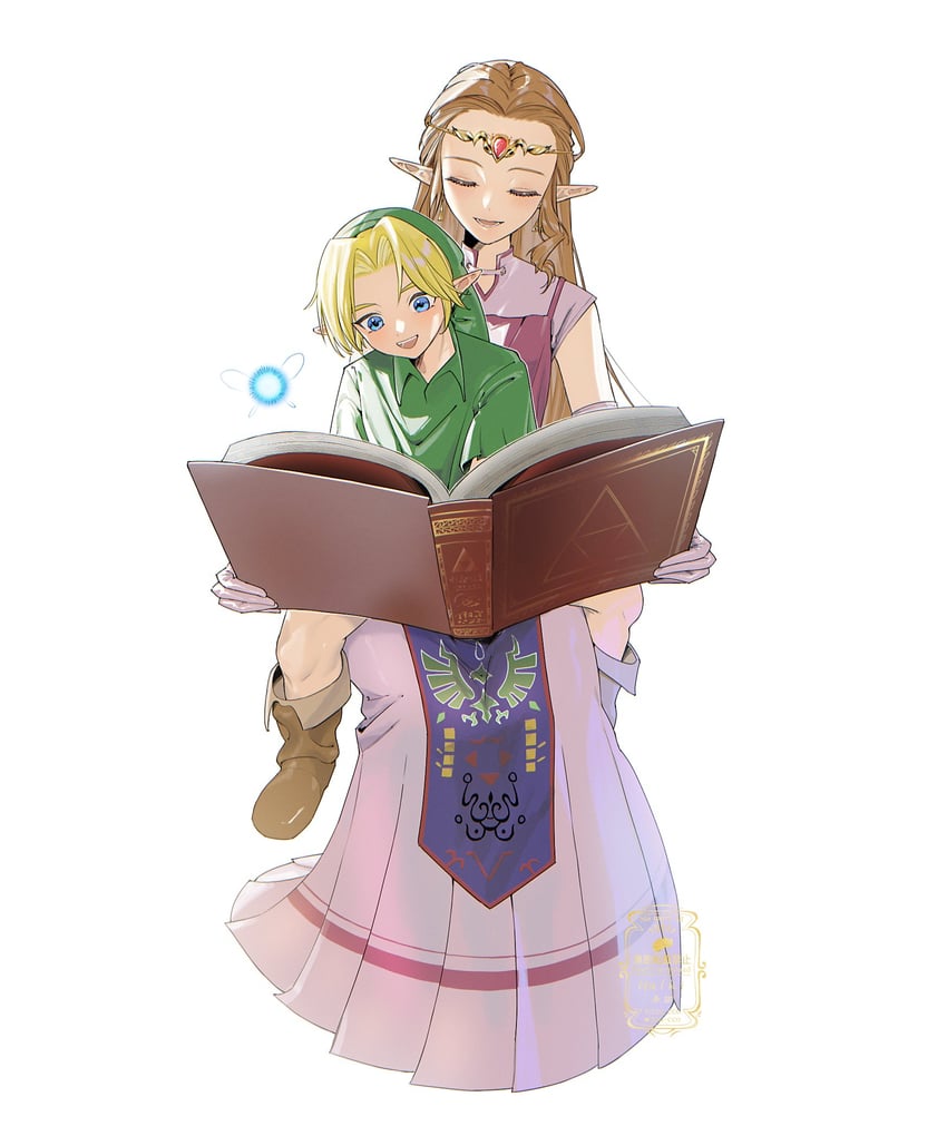 link, princess zelda, young link, and navi (the legend of zelda and 1 more) drawn by ao_haruki