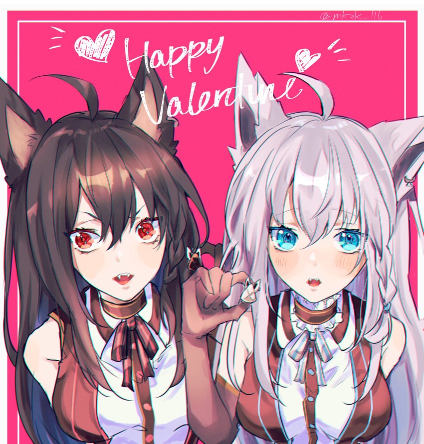 shirakami fubuki, kurokami fubuki, and oruyanke (hololive) drawn by jinra_(mkzk_116)