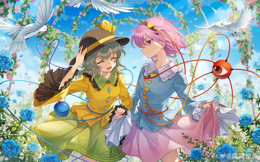 komeiji koishi and komeiji satori (touhou and 1 more) drawn by nauxii