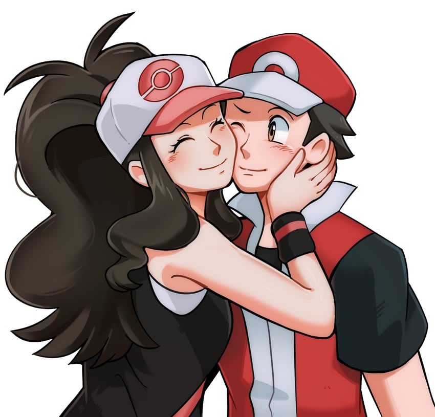 hilda and red (pokemon and 2 more) drawn by horusaku