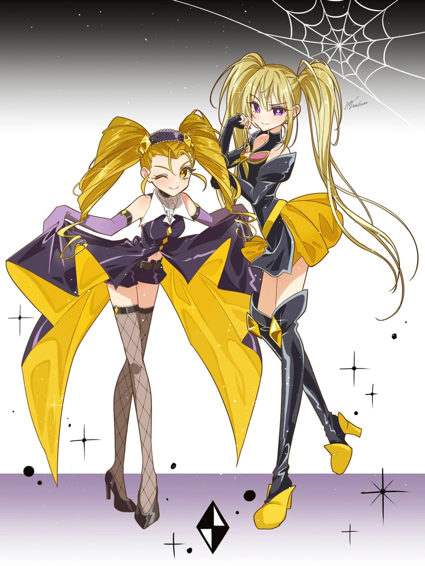 hoshina utau, dark lemonade, and dark jewel (precure and 2 more) drawn by wakuno_lemon