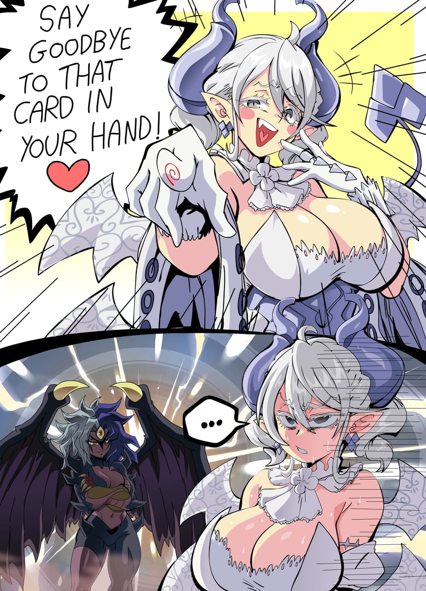 lovely labrynth of the silver castle, yubel, and super polymerization (yu-gi-oh!) drawn by lewdamone