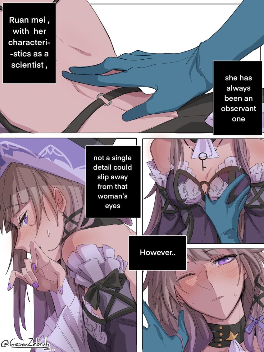 herta, the herta, and ruan mei (honkai and 1 more) drawn by cesar_zebrah
