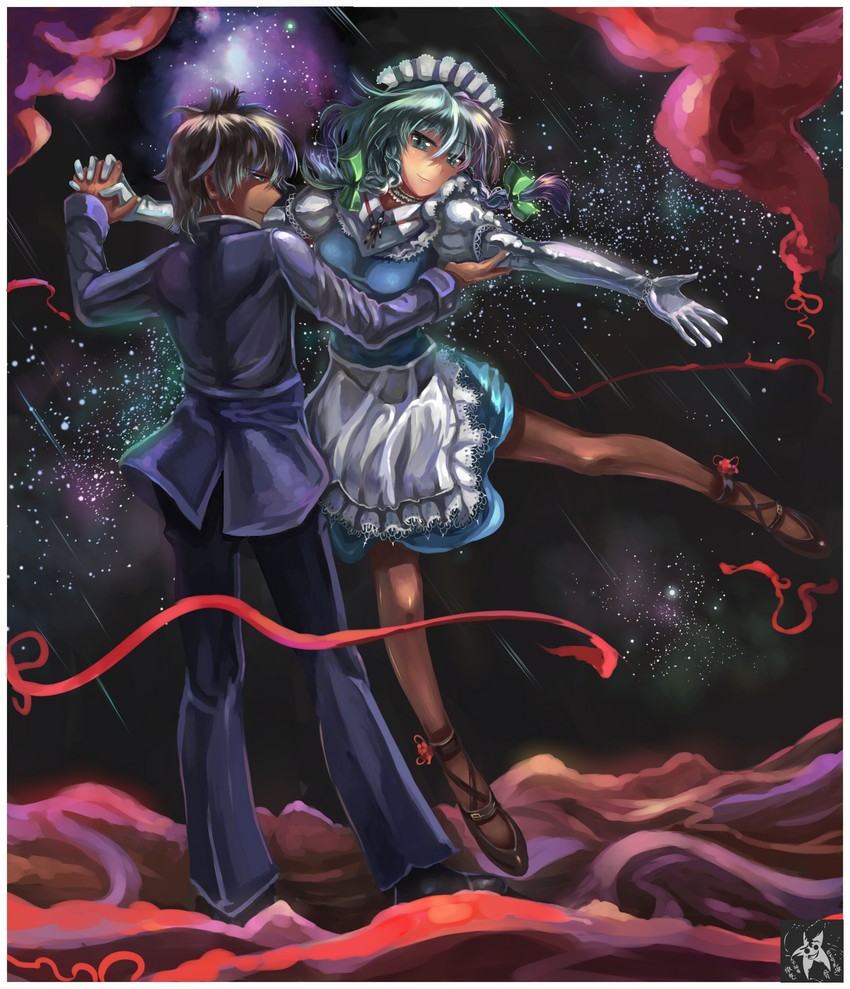 izayoi sakuya and nanaya shiki (touhou and 2 more) drawn by billplayer