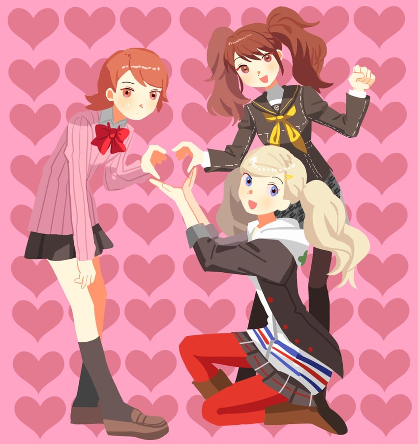 kujikawa rise, takamaki anne, and takeba yukari (persona and 3 more) drawn by yomyompi