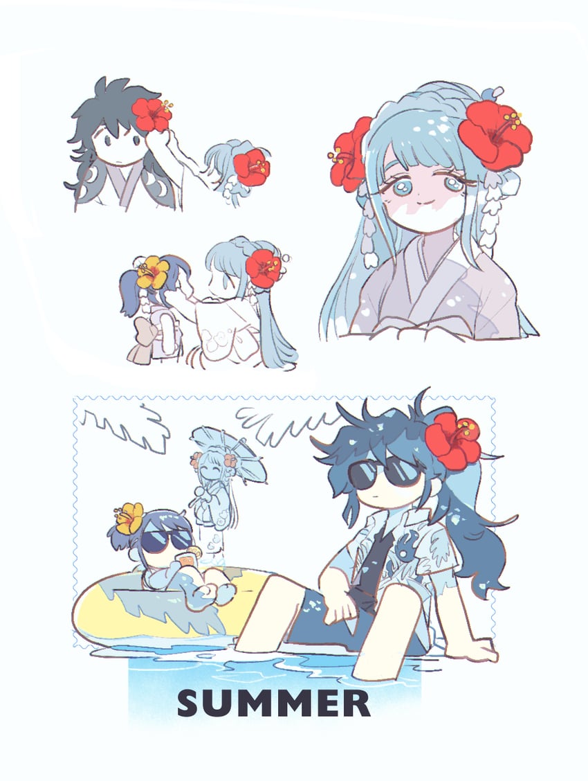kouzuki momonosuke, kouzuki hiyori, and kurozumi tama (one piece) drawn by mici61
