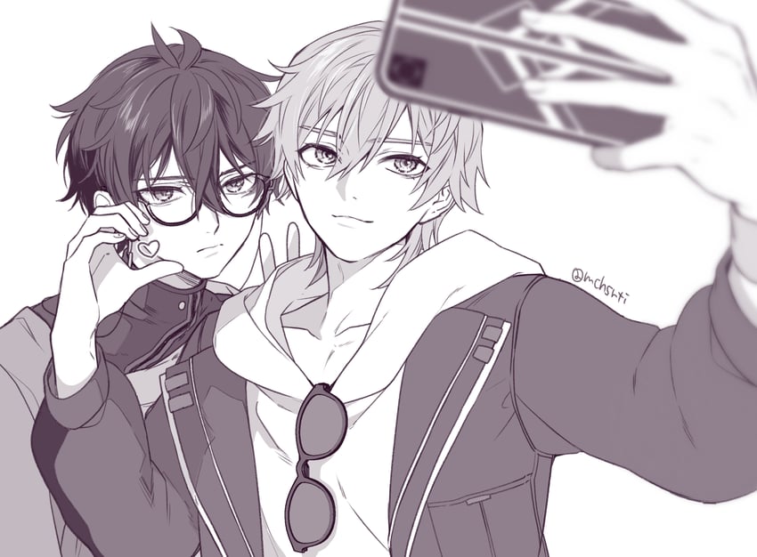 trailblazer, caelus, and dan heng (honkai and 1 more) drawn by ma_(mchsrti)