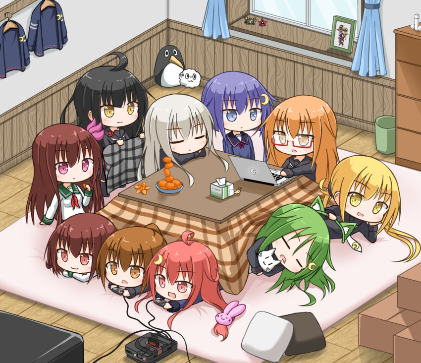 uzuki, satsuki, mutsuki, kisaragi, nagatsuki, and 10 more (kantai collection) drawn by yamato_tachibana