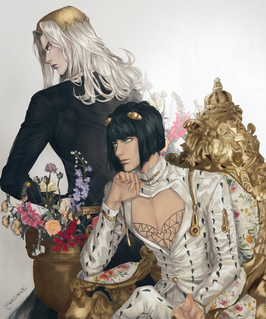 bruno bucciarati and leone abbacchio (jojo no kimyou na bouken and 1 more) drawn by bussiarati
