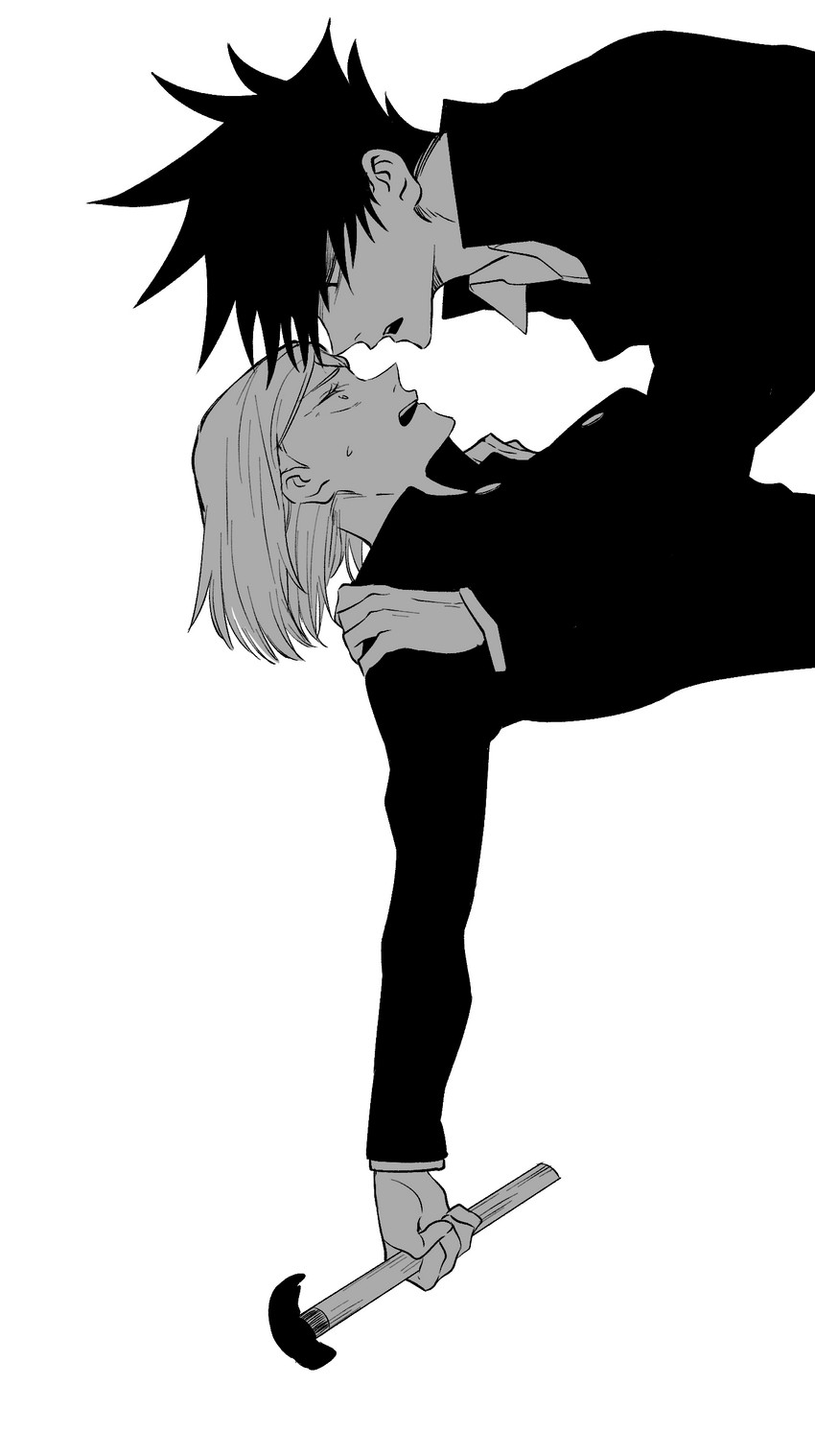 fushiguro megumi and kugisaki nobara (jujutsu kaisen) drawn by werty_0w0