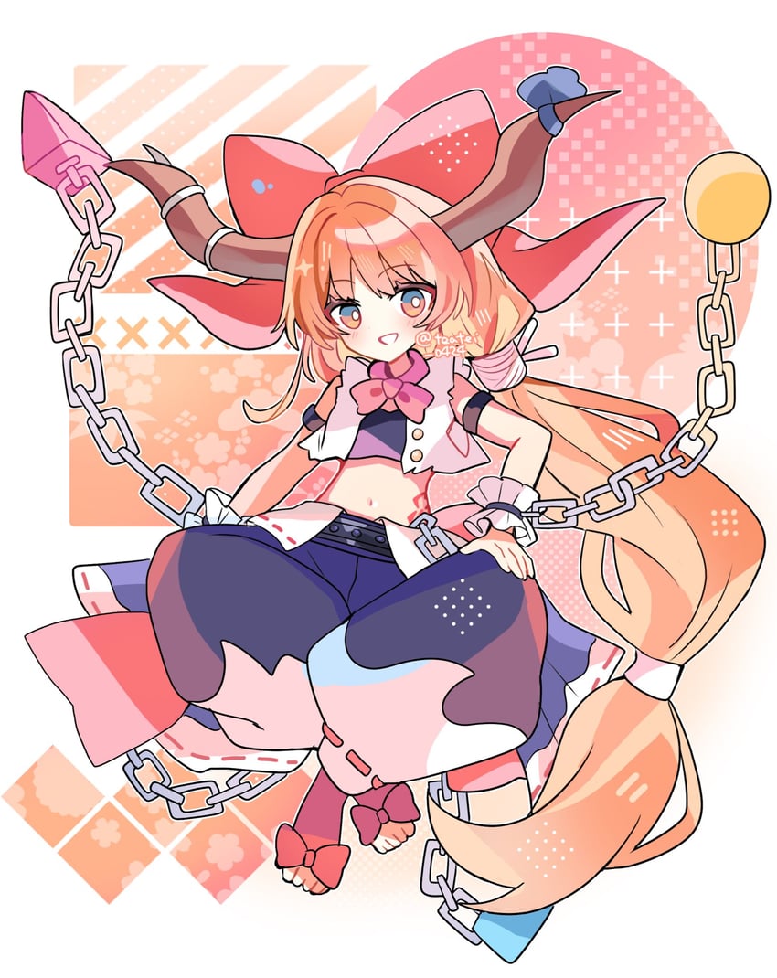 ibuki suika (touhou and 1 more) drawn by shirocha_tei
