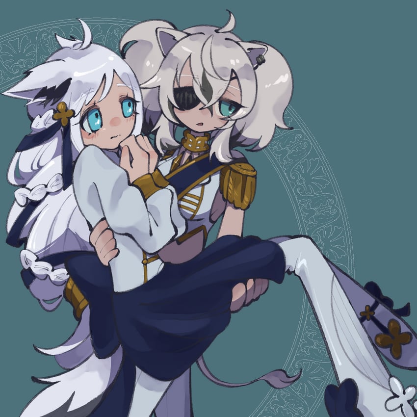 shirakami fubuki and shishiro botan (hololive) drawn by miage_midori