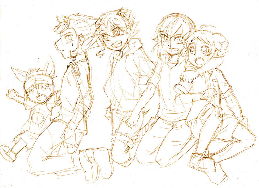 tsurugi kyousuke, nishizono shinsuke, and kageyama hikaru (inazuma eleven and 1 more) drawn by cr72